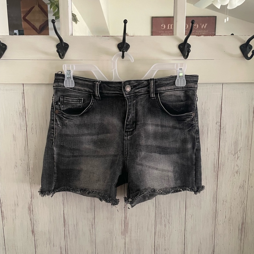 Judy Blue Size Small High Waisted Black Distressed Denim Jean Shorts